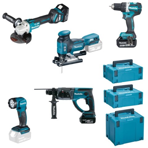 Zestaw Combo 18V DDF484+DGA513+DHR202+DJV181+DML802 Zestaw Combo 18V DDF484+DGA513+DHR202+DJV181+DML802