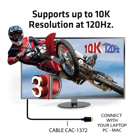 CLUB3D Ultra High Speed HDMI 4K120Hz, 8K60Hz Certified Cable 48Gbps M/M 2 m / 6.56 ft CLUB3D Ultra High Speed HDMI 4K120Hz, 8K60Hz Certified Cable 48Gbps M/M 2 m / 6.56 ft