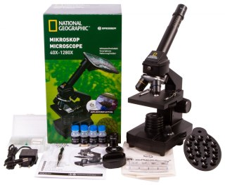 Mikroskop Bresser National Geographic o powiększeniu 40-1280 razy z uchwytem do smartfonu