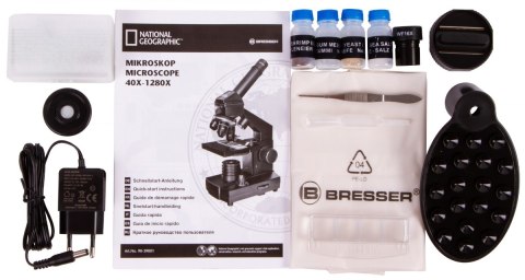 Mikroskop Bresser National Geographic o powiększeniu 40-1280 razy z uchwytem do smartfonu