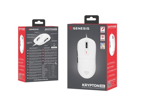 GENESIS Krypton 660 myszka Gaming Oburęczny USB Typu-A Optyczny 12000 DPI GENESIS Krypton 660 myszka Gaming Oburęczny USB Typu-A Optyczny 12000 DPI