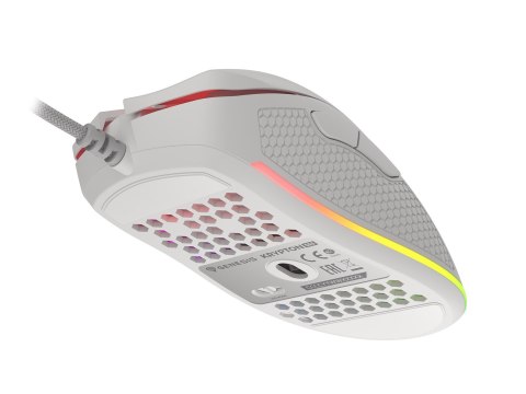 Mysz dla graczy Genesis Krypton 555 8000 DPI RGB Biała gamingowa programowalna Mysz dla graczy Genesis Krypton 555 8000 DPI RGB Biała gamingowa programowalna