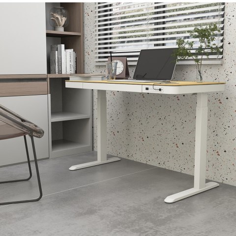 Biurko ACTIVEJET z elektryczną regulacją wysokości 140x70 ET119W-C biały/dąb