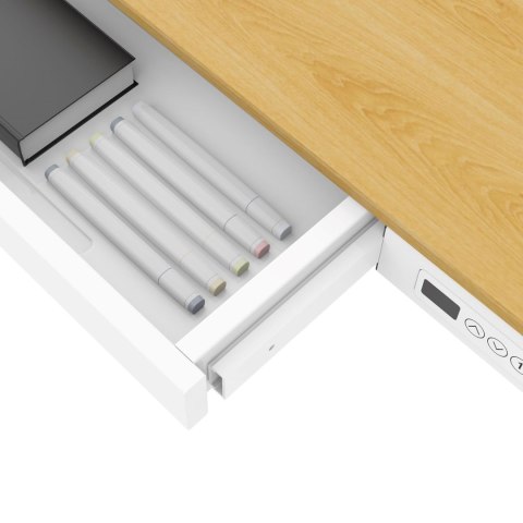 Biurko ACTIVEJET z elektryczną regulacją wysokości 140x70 ET119W-C biały/dąb