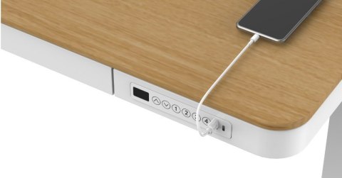 Biurko ACTIVEJET z elektryczną regulacją wysokości 140x70 ET119W-C biały/dąb