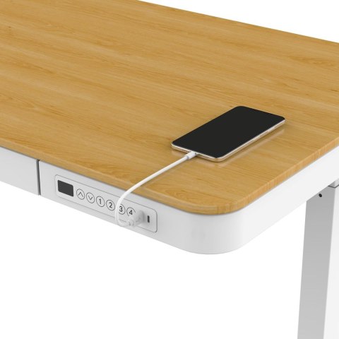Biurko ACTIVEJET z elektryczną regulacją wysokości 140x70 ET119W-C biały/dąb