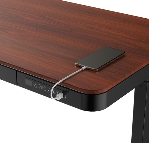 Biurko ACTIVEJET z elektryczną regulacją wysokości 140x70 ET119W-C czarny/orzech