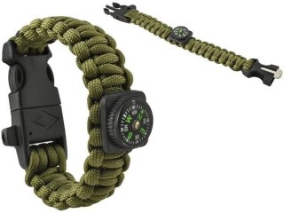 BRANSOLETKA SURVIVAL Z AKCESORIAMI - ZIELONA