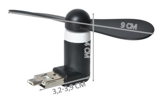 WENTYLATOR MICRO USB CZARNY