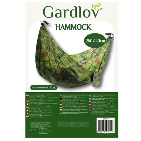 HAMAK TURYSTYCZNY SANTIAGO ARMY 260X140CM NET HAMAK TURYSTYCZNY SANTIAGO ARMY 260X140CM NET