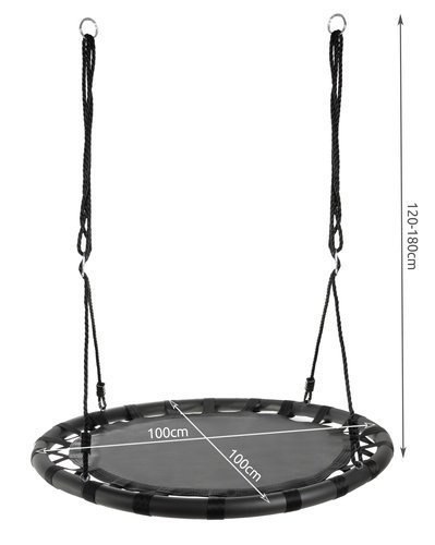 HUŚTAWKA BOCIANIE GNIAZDO 100 CM CZARNA