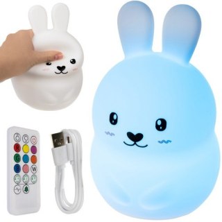 LAMPKA NOCNA RGB Z PILOTEM - KRÓLIK