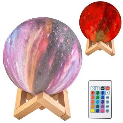 LAMPKA NOCNA KSIĘŻYC 15CM 16 KOLORÓW