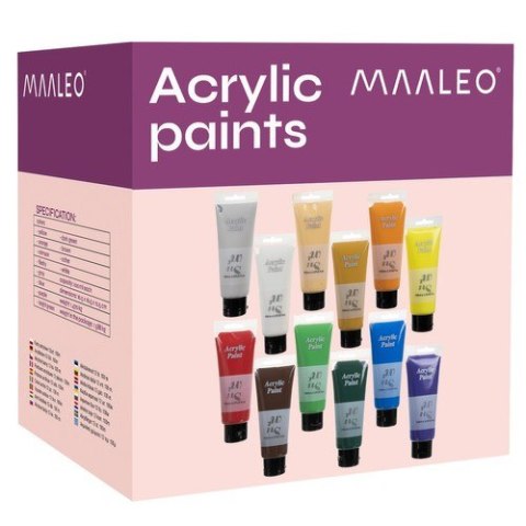 FARBY AKRYLOWE 12SZT. 100ML MAALEO 20424