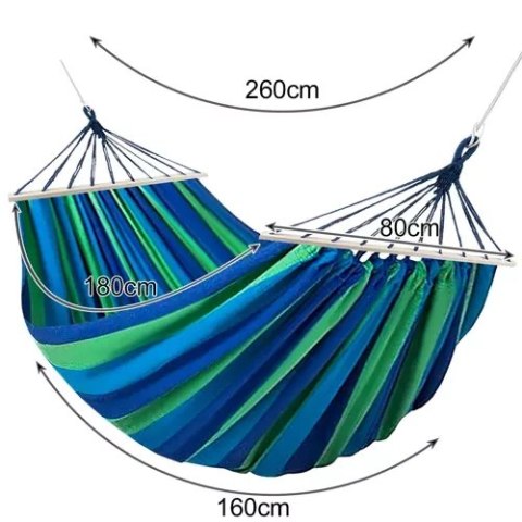 HAMAK OGRODOWY DWUOSOBOWY 260X160CM GARDLOV 21078
