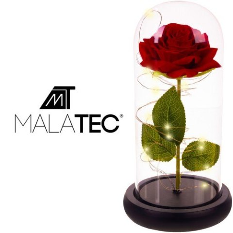 RÓŻA W SZKLE- ŚWIECĄCA MALATEC 21619