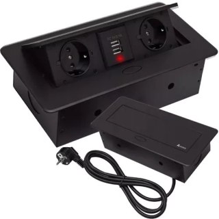 GNIAZDO CHOWANE W BLAT USB- PODWÓJNE IZOXIS 21446