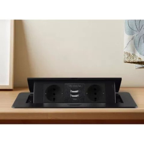 GNIAZDO CHOWANE W BLAT USB- PODWÓJNE IZOXIS 21446