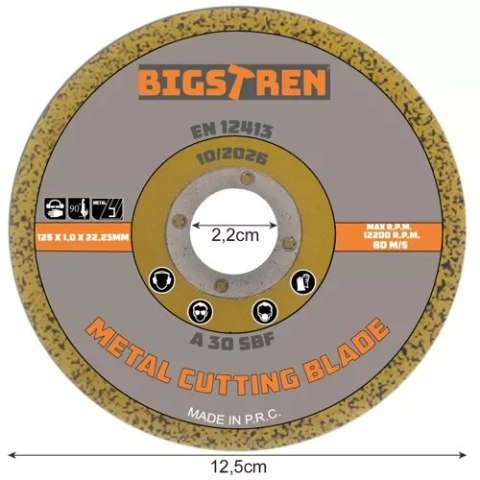 TARCZA DO CIĘCIA METALU- 50SZT. BIGSTREN 21639 TARCZA DO CIĘCIA METALU- 50SZT. BIGSTREN 21639