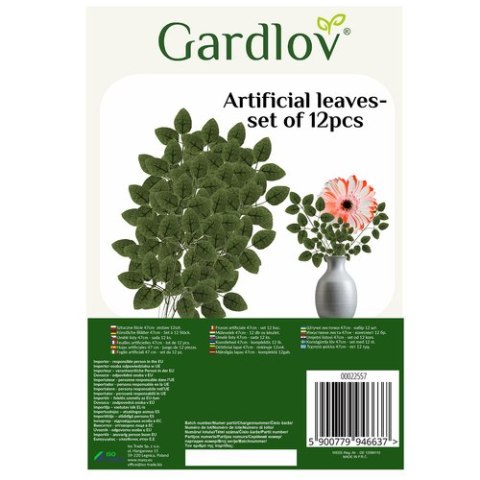 SZTUCZNE LIŚCIE 47CM- ZESTAW 12SZT. GARDLOV 22557