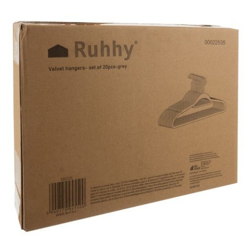 WIESZAK NA UBRANIA 20SZT.- SZARY RUHHY 22535