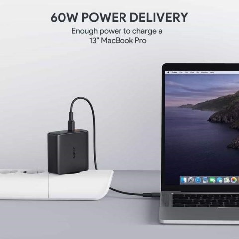 AUEKY PA-D5 ŁADOWARKA SIECIOWA 63W 2XUSB PD 3.0 AUEKY PA-D5 ŁADOWARKA SIECIOWA 63W 2XUSB PD 3.0