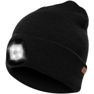 CZAPKA ZIMOWA Z LATARKĄ- CZARNA TRIZAND 22663