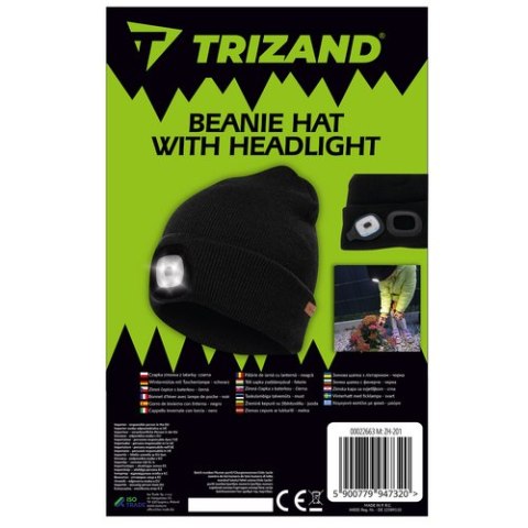 CZAPKA ZIMOWA Z LATARKĄ- CZARNA TRIZAND 22663