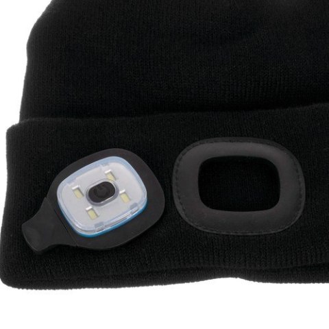 CZAPKA ZIMOWA Z LATARKĄ- CZARNA TRIZAND 22663