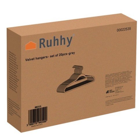 WIESZAK NA UBRANIA 20SZT.- CZARNY RUHHY 22536