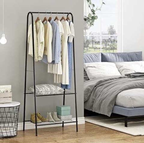 WIESZAK NA UBRANIA - STOJAK Z PÓŁKĄ NA BUTY 22258