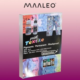 FARBY DO TKANIN- 24SZT. 300ML MAALEO 22948