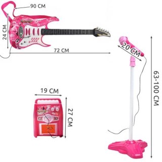 GITARA + MIKROFON + WZMACNIACZ RÓŻ 22407