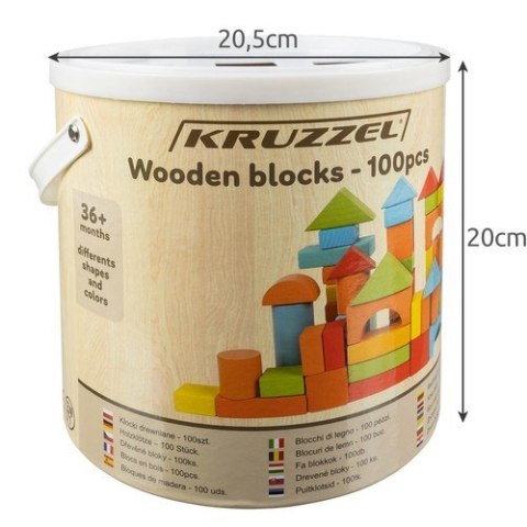 KLOCKI DREWNIANE- 100SZT. KRUZZEL 22666