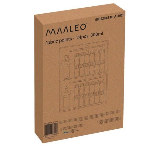 FARBY DO TKANIN- 24SZT. 300ML MAALEO 22948