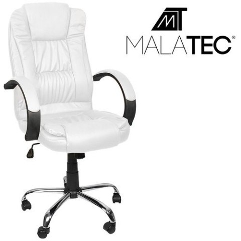 FOTEL BIUROWY SKÓRA EKO - BIAŁY MALATEC 23240