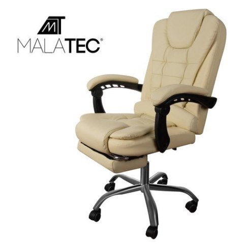 FOTEL BIUROWY Z PODNÓŻKIEM- BEŻOWY MALATEC 23287