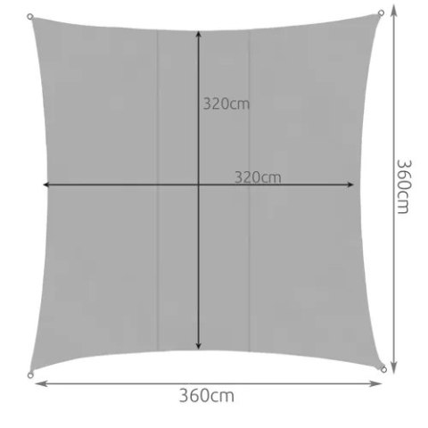 ŻAGIEL PRZECIWSŁONECZNY 3.6X3.6M GARDLOV 23164