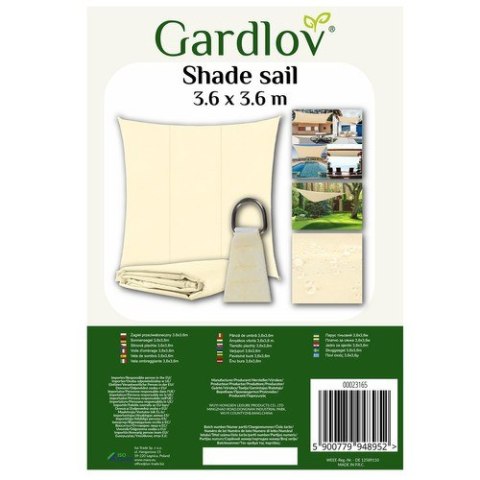 ŻAGIEL PRZECIWSŁONECZNY 3.6X3.6M GARDLOV 23165