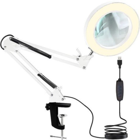 LAMPA KOSMETYCZNA Z LUPĄ- BIAŁA IZOXIS 23894