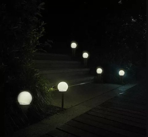 LAMPA OGRODOWA SOLARNA- KULA ZESTAW 6SZT. 23562