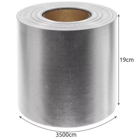 TAŚMA OGRODZENIOWA 19CMX35M 630G/M2 SZARA 23704