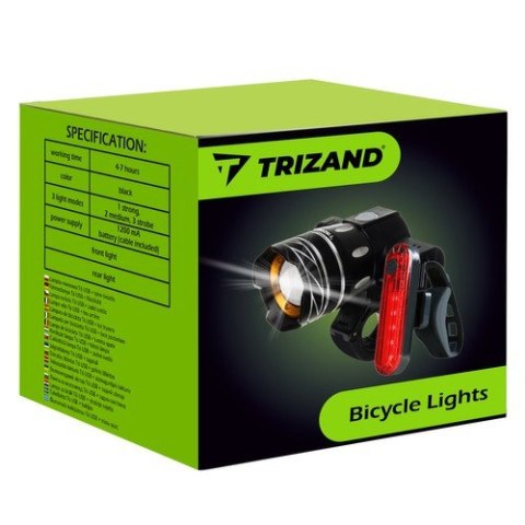 LAMPKA ROWEROWA T6 USB + TYLNE ŚWIATŁO 23681
