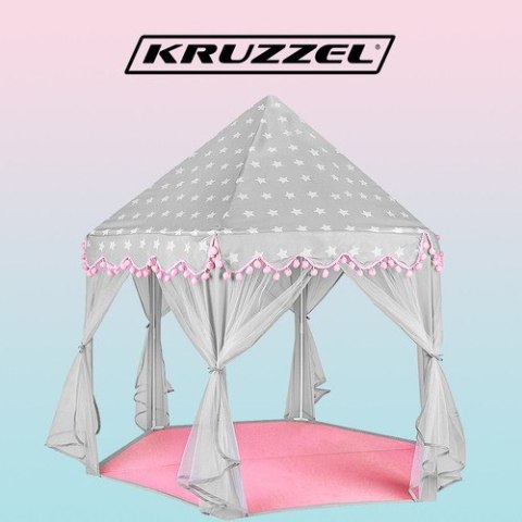 NAMIOT DLA DZIECI SZARO - RÓŻOWY KRUZZEL 23476