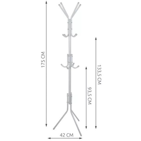 WIESZAK STOJĄCY 170CM - BIAŁY RUHHY 23814