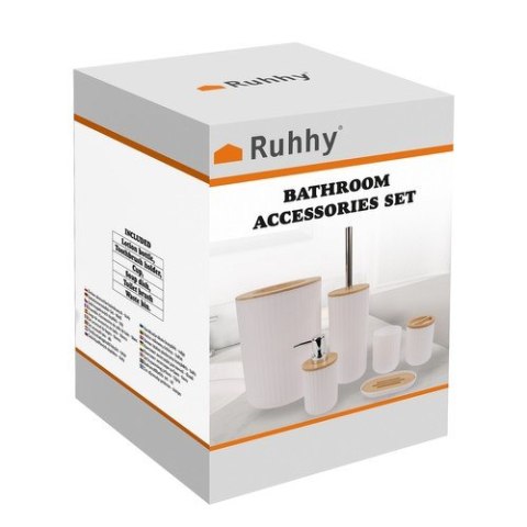 ZESTAW AKCESORIÓW ŁAZIENKOWYCH - BIAŁY RUHHY 24635