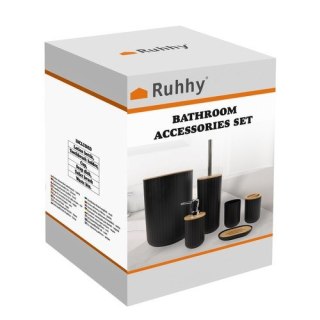 ZESTAW AKCESORIÓW ŁAZIENKOWYCH - CZARNY RUHHY24636