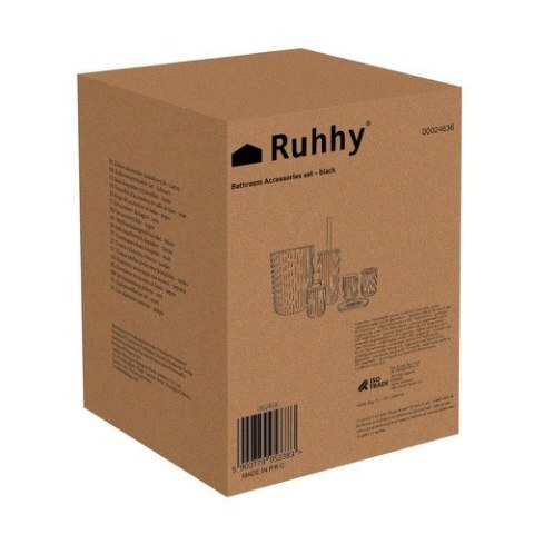 ZESTAW AKCESORIÓW ŁAZIENKOWYCH - CZARNY RUHHY24636