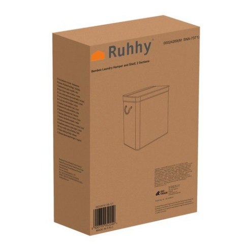 KOSZ BAMBUSOWY NA PRANIE - DWUKOMOROWY RUHHY 24269