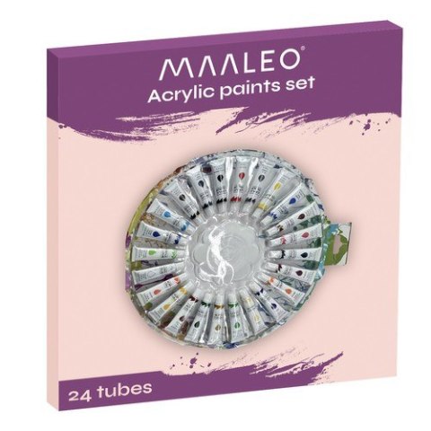 FARBY AKRYLOWE 12ML - ZESTAW 24 SZT. MAALEO 24725
